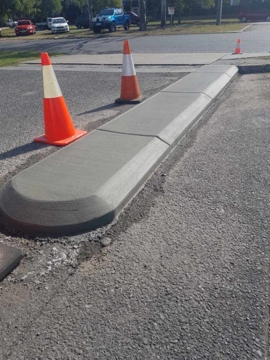 car park traffic island concrete