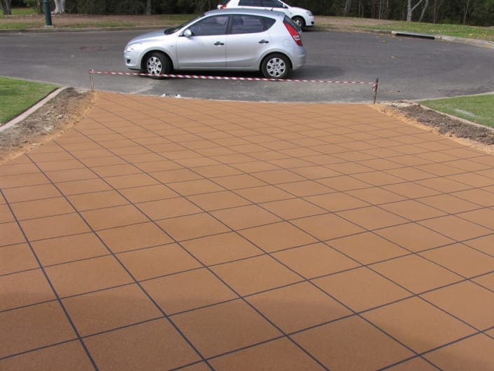 concrete driveway diamond tile