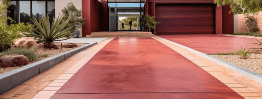 coloured concrete driveways